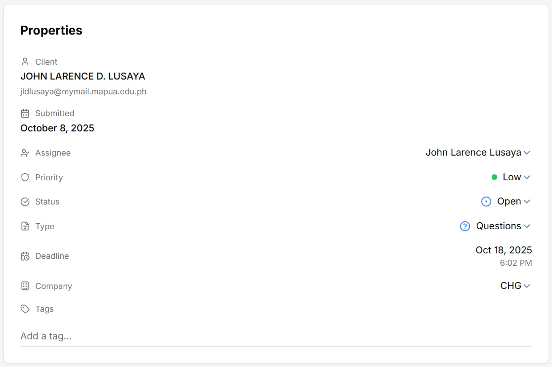 Advanced Ticket Properties