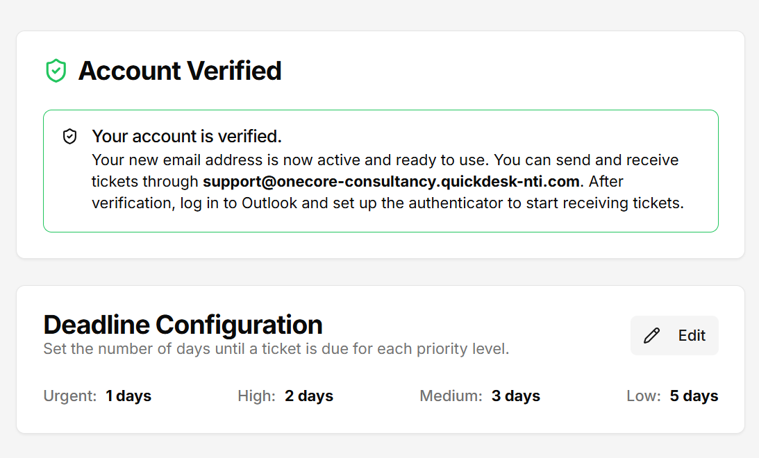 Dedicated Email Account